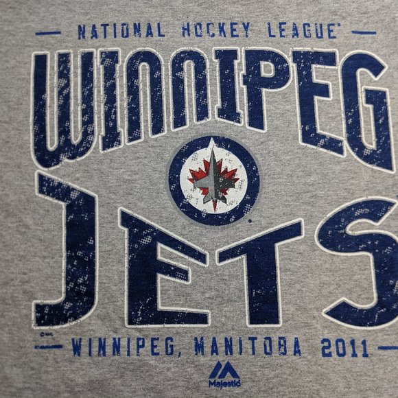 Majestic NHL Winnipeg Jets Adult Grey Sweater - Picture 2 of 3